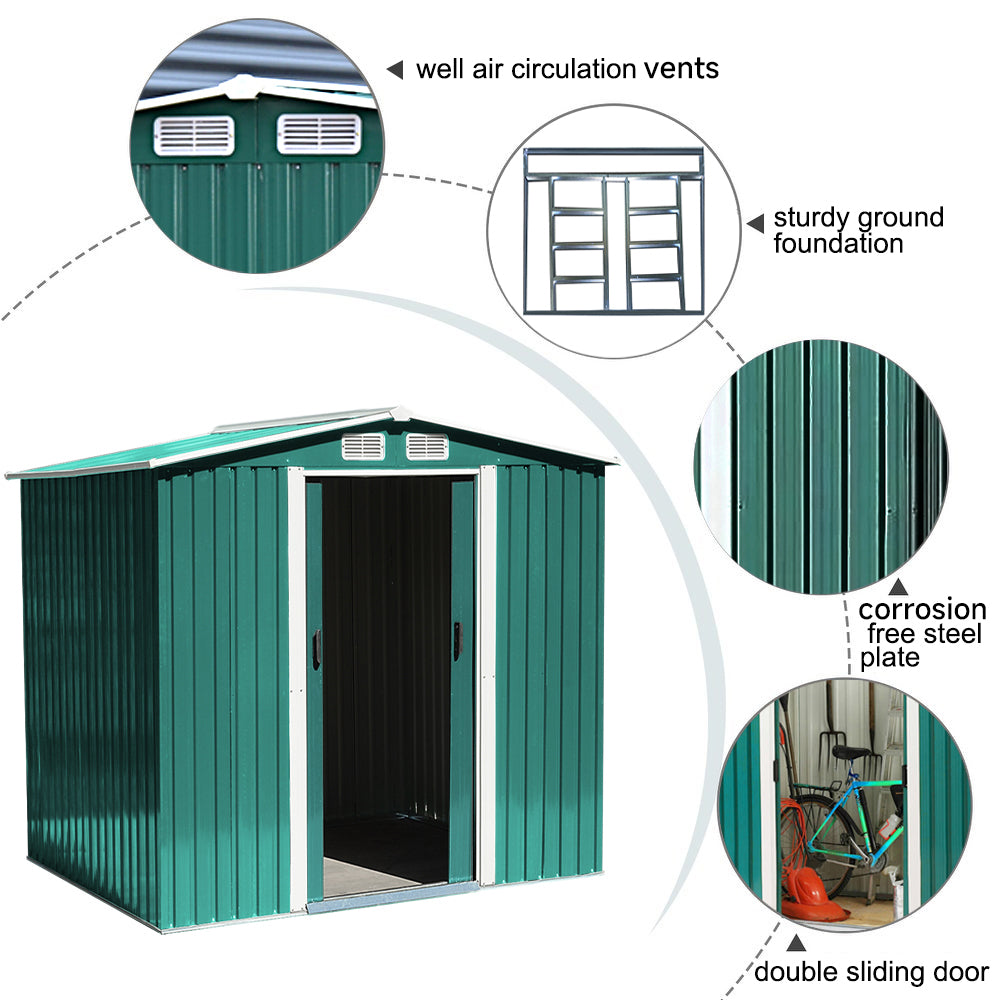 Steel Garden Storage Shed with Apex Roof