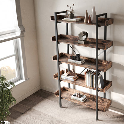 5 Tier Industrial Shelving Unit Bookcase Display Shelf
