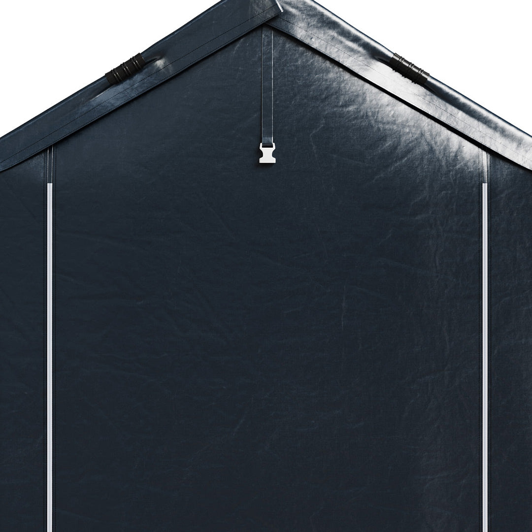 Garden Storage Shelter with Waterproof PE Cover & Metal Frame