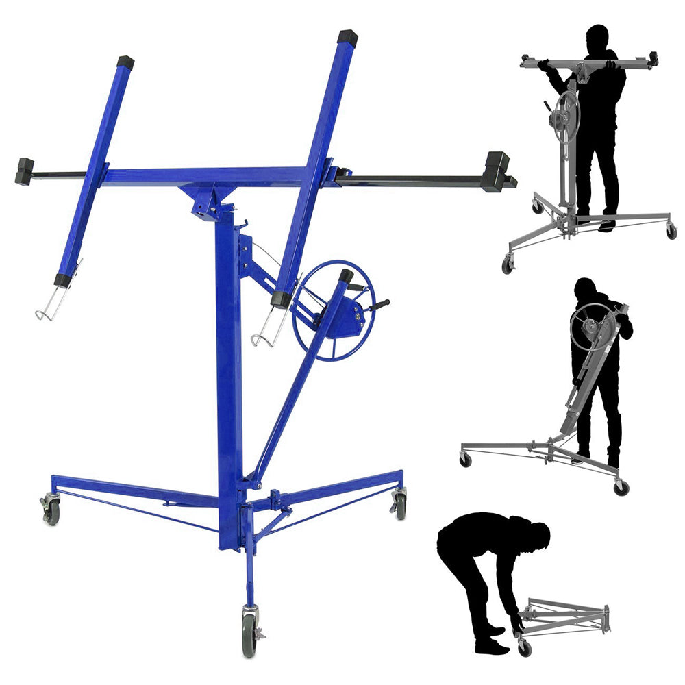 11 Ft Plasterboard Lifter with Rolling Casters Panel Hoist
