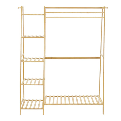 Bamboo Bedroom Garment Clothes Rack Natural