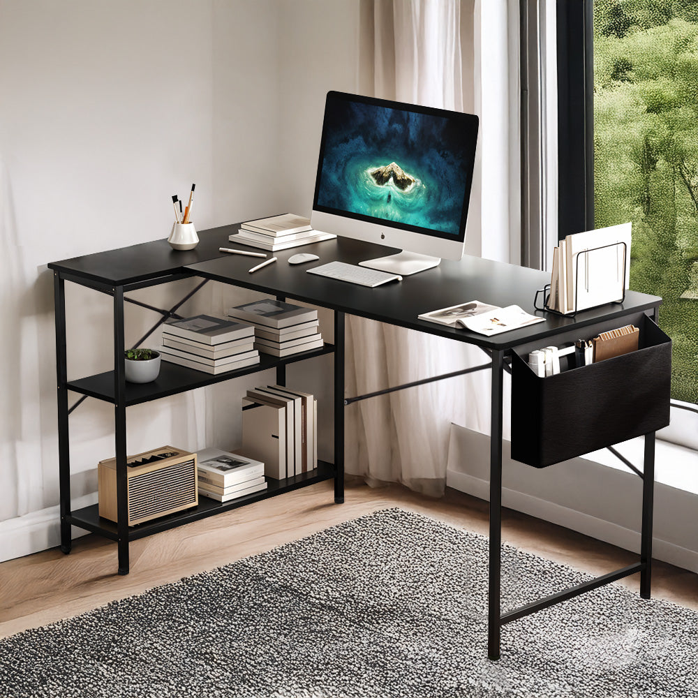 L-Shaped Office Desk with Storage Bag