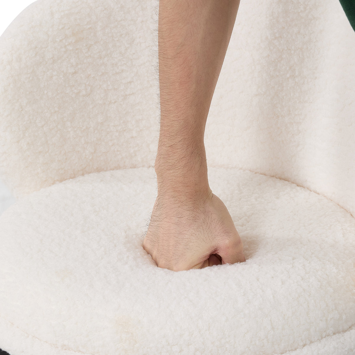 Set of 2 Sherpa Fleece Upholstered Bar Stools