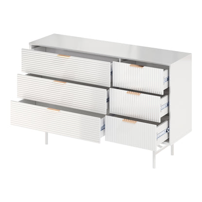 6-Tier Bedroom Striped Storage Cabinet,
