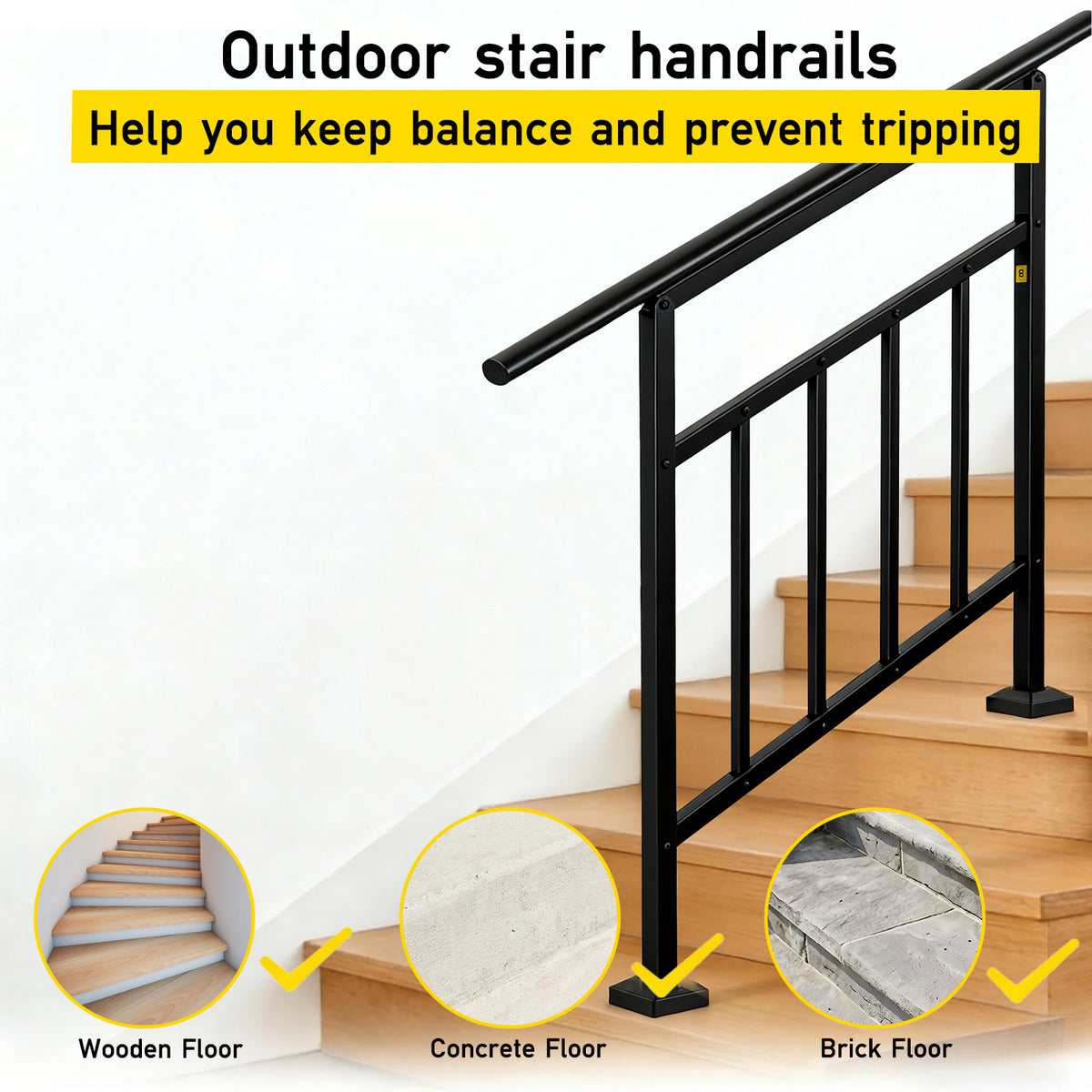 Adjustable Galvanised Steel Stair Handrail