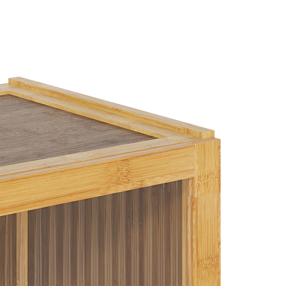 4-Tier Narrow Bookcase Storage Cabinet with Acrylic Door