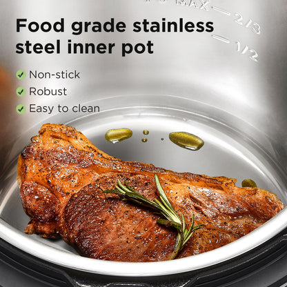 1200W Multifunctional Household Pressure Cooker 7.6L Stainless Steel Inner Pot