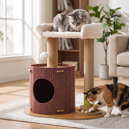 Cat Tree with Scratching Posts and Toy