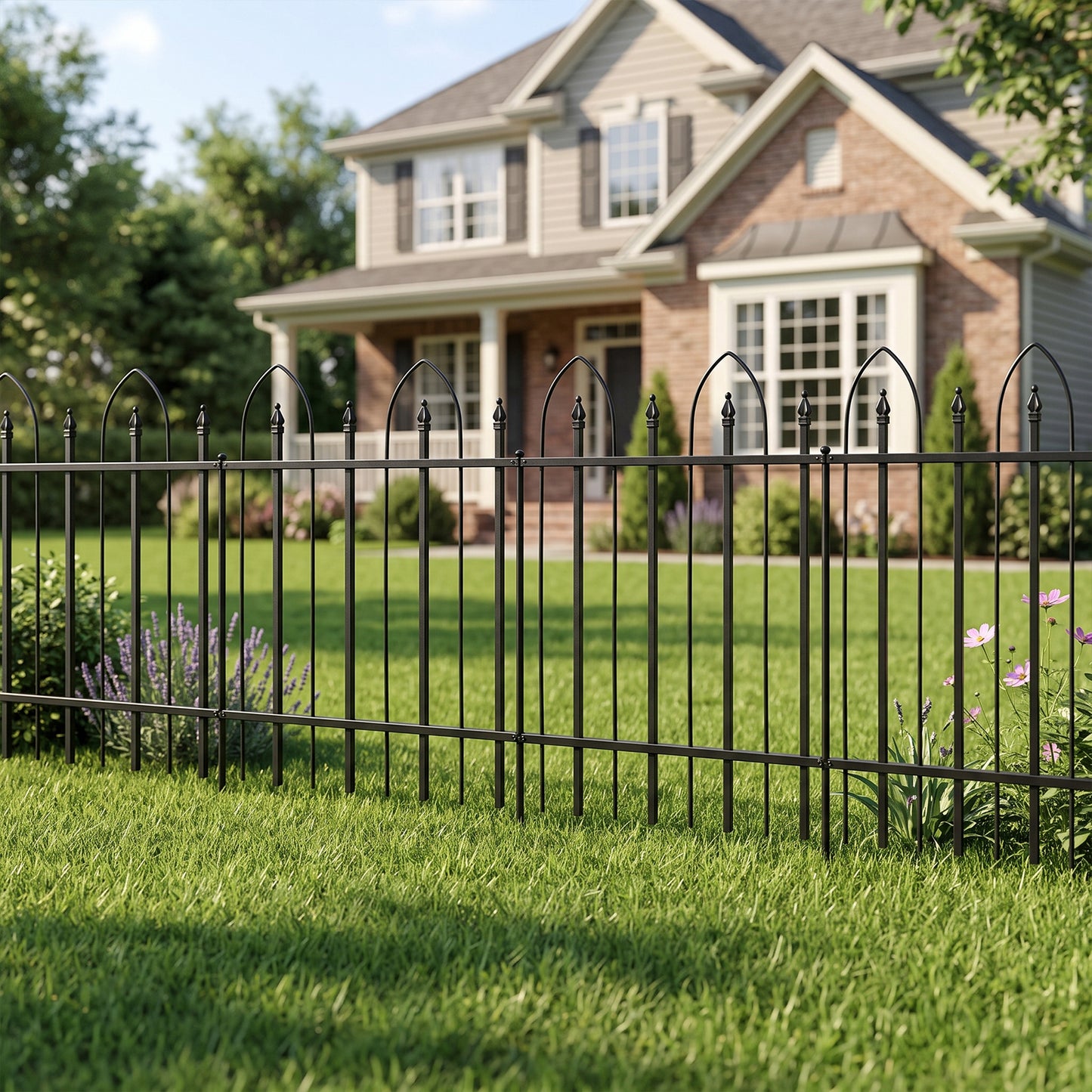 5-Pack Decorative Metal Garden Fence Panels