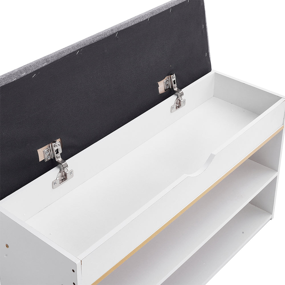 3-Tier Shoe Storage Bench with Padded Seat