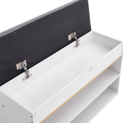 3-Tier Shoe Storage Bench with Padded Seat