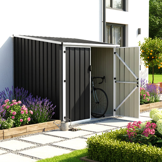 Outdoor Metal Storage Shed For 3 Bicycles