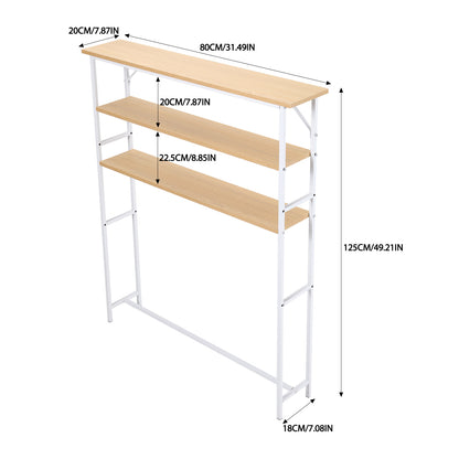 3-Tier Wood-Grain Narrow Console Table
