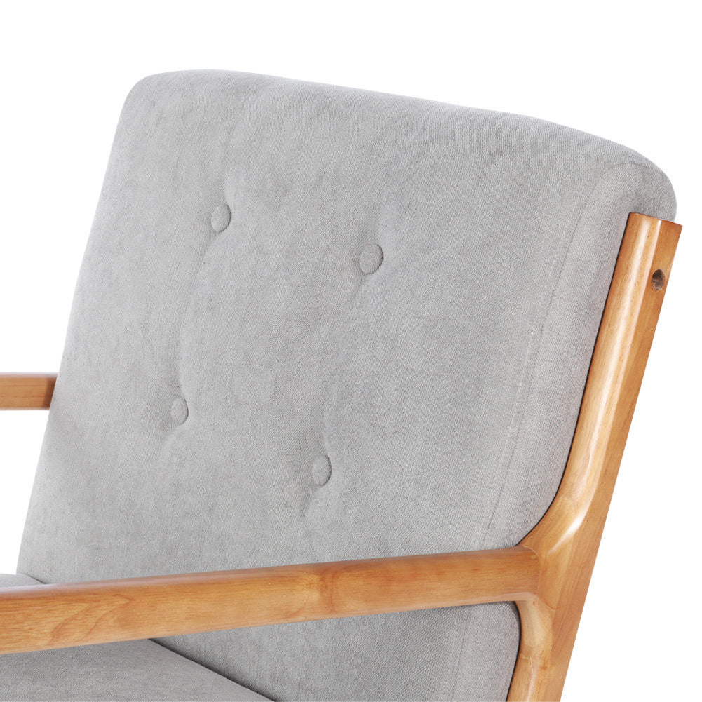 Solid Wooden Frame Upholstered Tufted Armchair