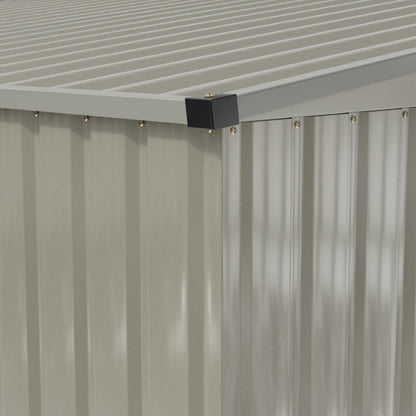8 x 6 ft Metal Garden Storage Shed with Apex Roof & Double Doors