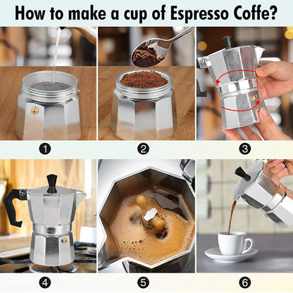 12 Cup Stovetop Espresso Maker Italian Moka Pot