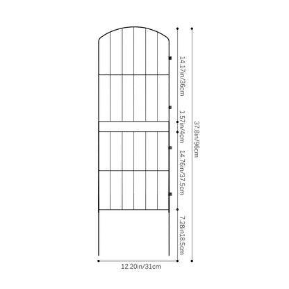 10 Panels 31x96cm Metal Garden Edging Fence Yard Borders Decor