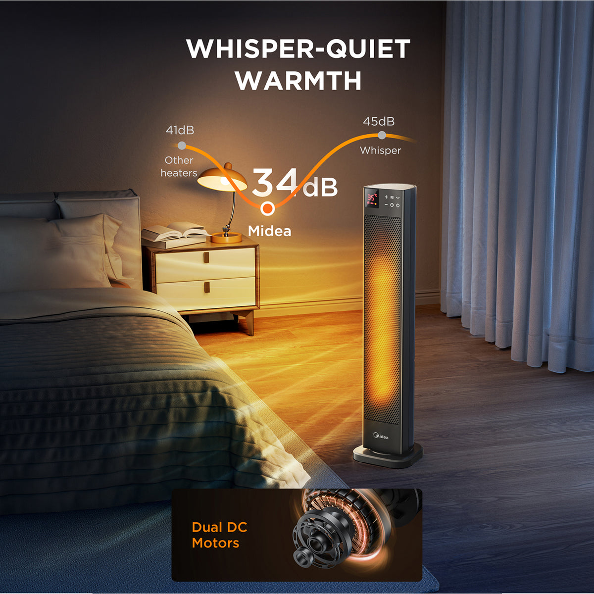 2000W Electric PTC Tower Heater with Remote Control