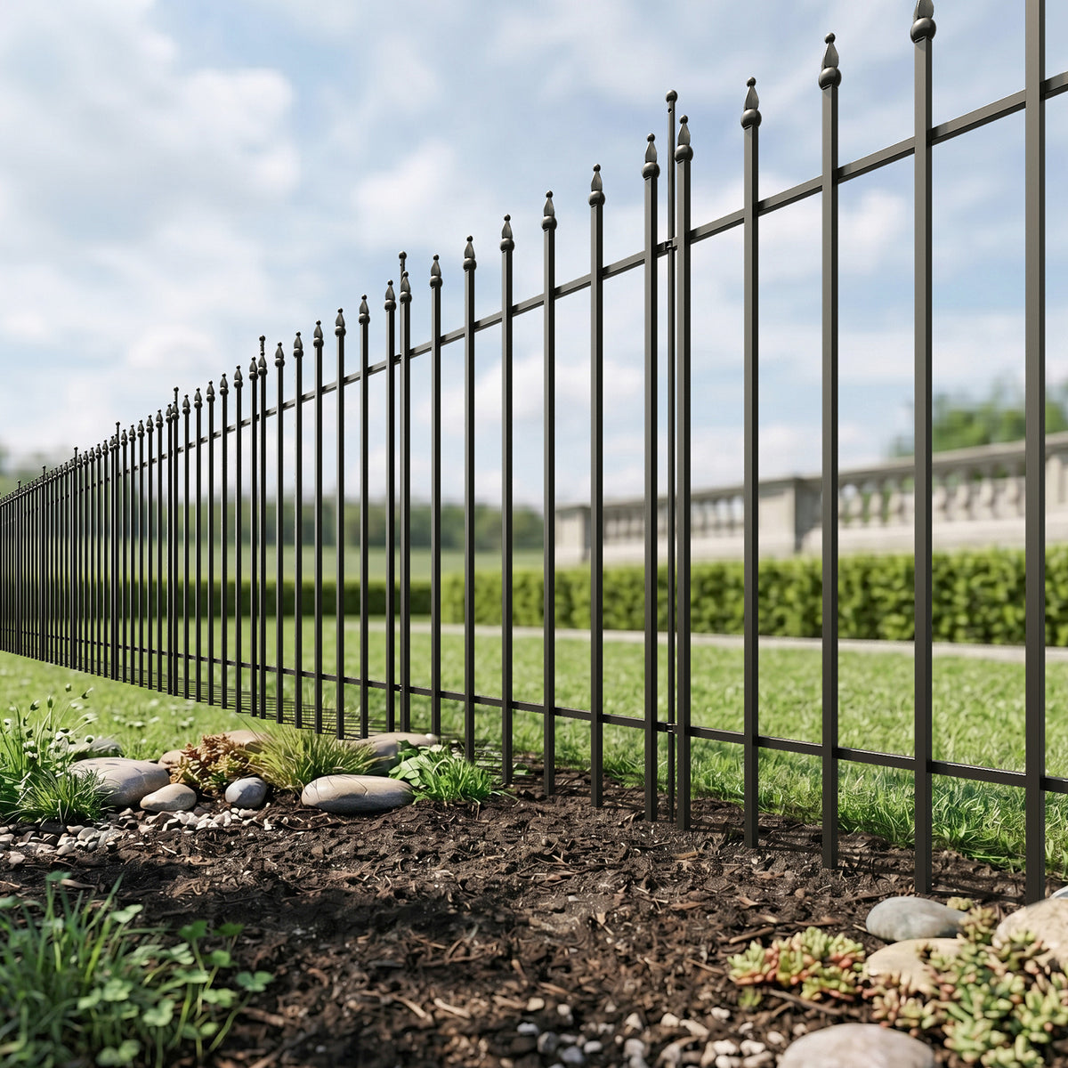 5-Panel Decorative Metal Garden Fence Set
