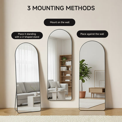 Metal Frame Full Length Mirror with Stand