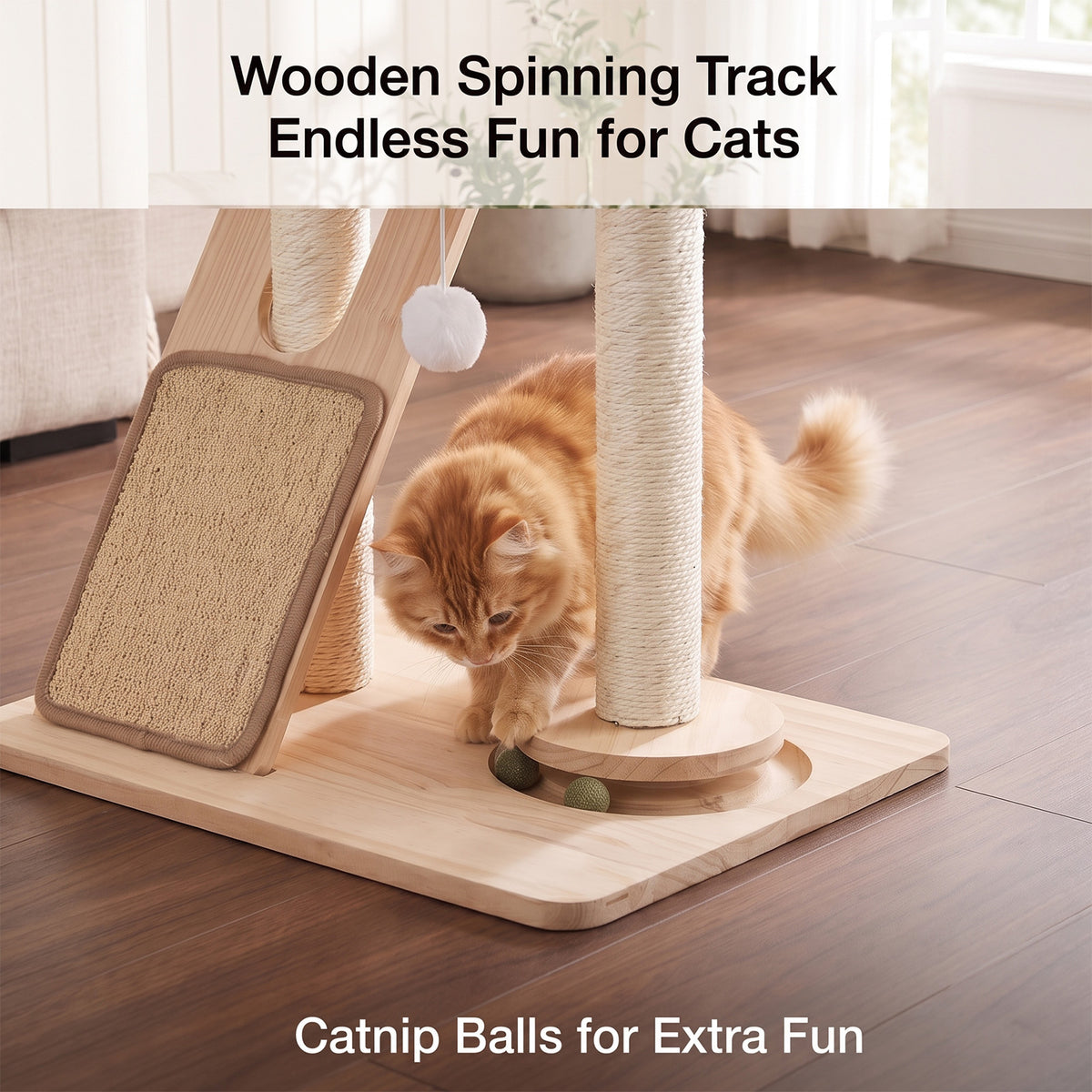 Cat Tree with Scratching Posts and Toy