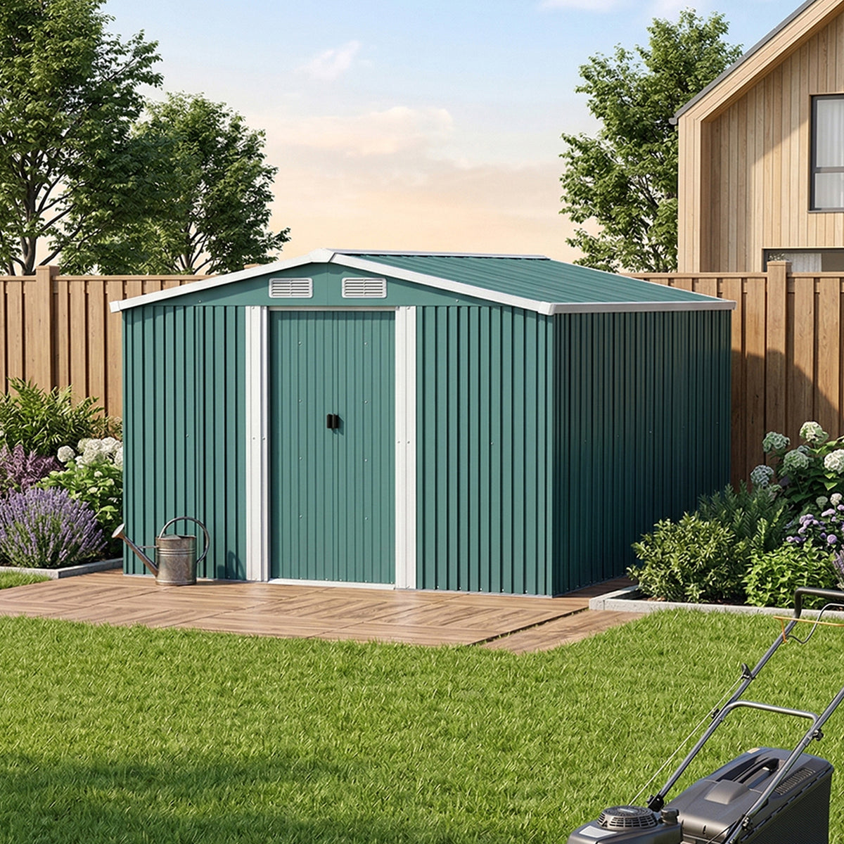 10x8 FT Large Metal Garden Tool Storage Shed