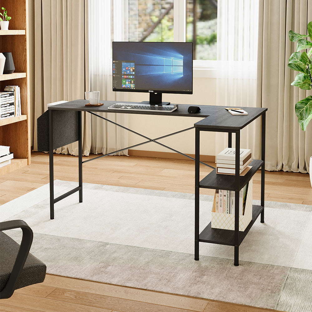L-Shaped Office Desk with Storage Bag