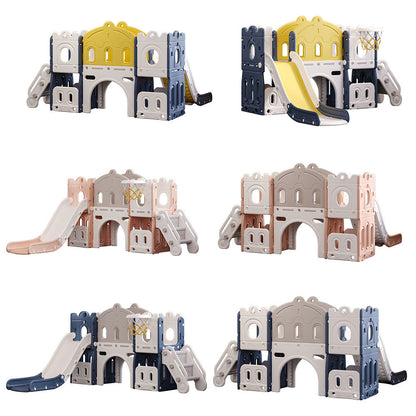 Kids Playset with Slide Basket Hoop Indoor Toddler Playground