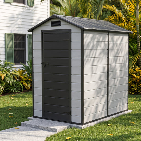 4x6 FT Outdoor Garden Plastic Storage Shed
