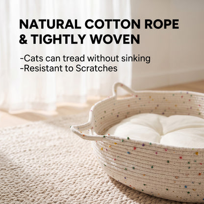 Cotton Rope Pet Bed with Cushion