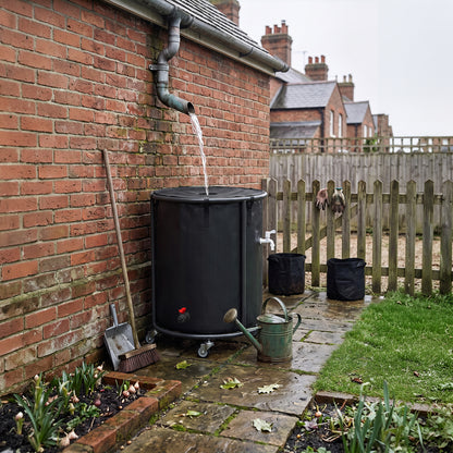 Portable Rain Barrel with Castors