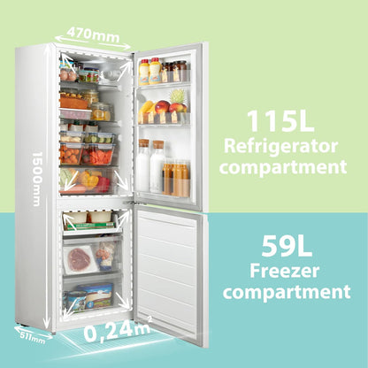 174L Freestanding Low Frost Fridge Freezer