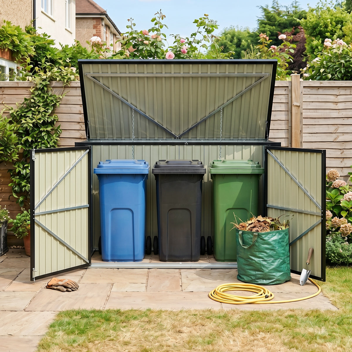 Outdoor Trash Bin Storage Shed
