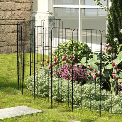 10 Panels 31x96cm Metal Garden Edging Fence Yard Borders Decor