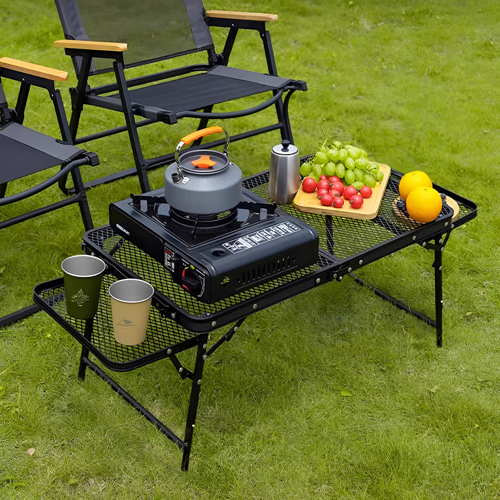 Outdoor Portable Height-Adjustable Folding Camping Table