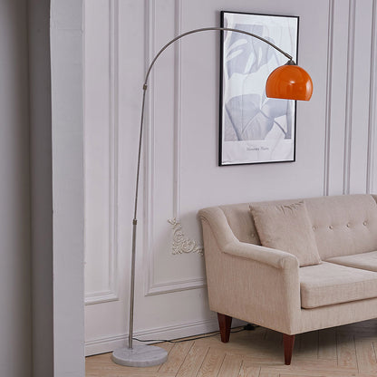 Modern Arched Floor Lamp with Marble Base
