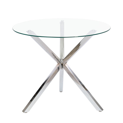 Dining Table Round Tempered Glass Coffee Table