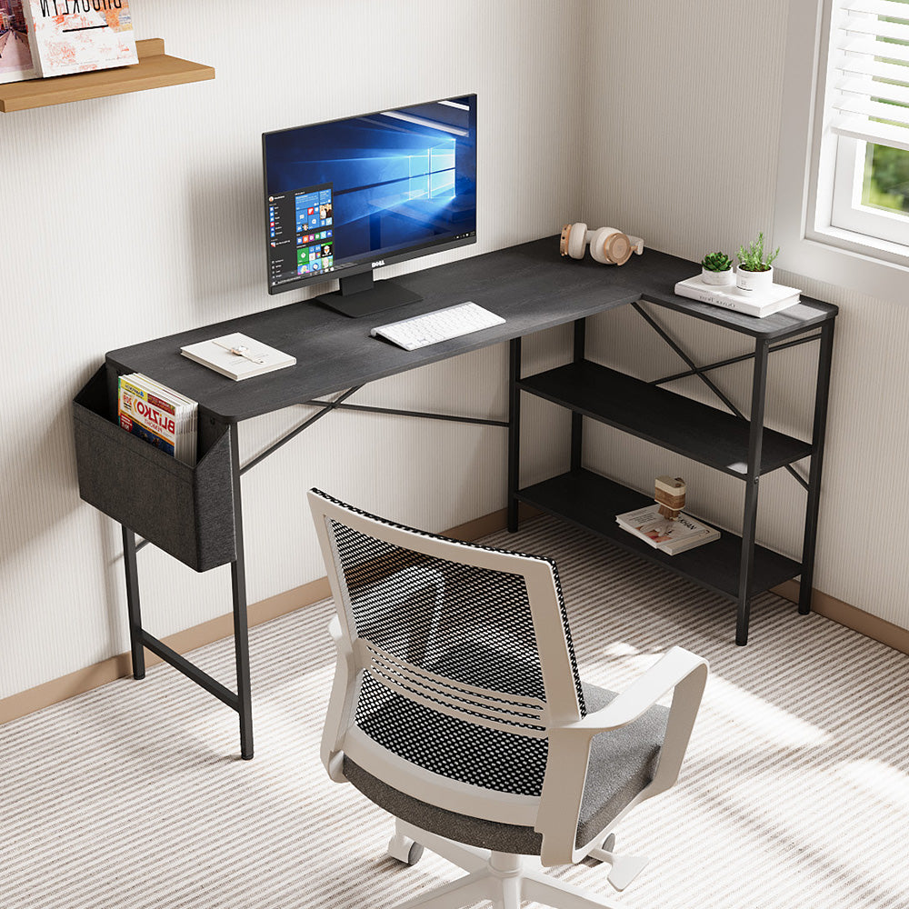 L-Shaped Office Desk with Storage Bag