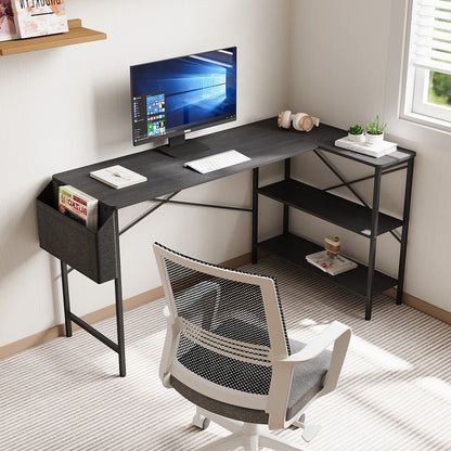 L-Shaped Office Desk with Storage Bag