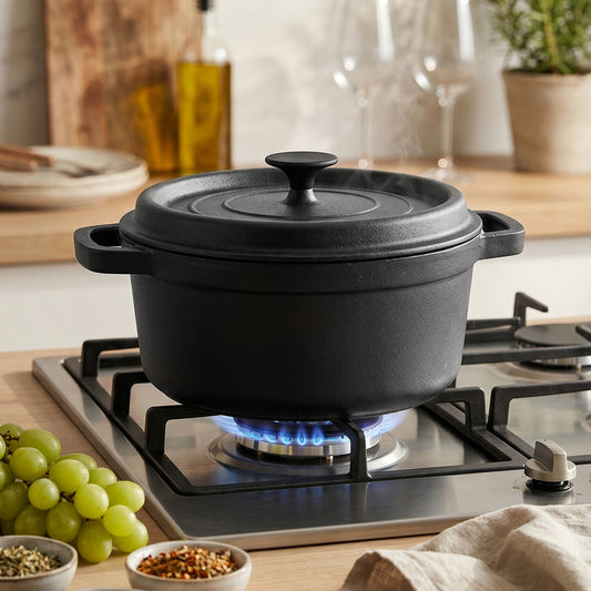5L Pre-Seasoned Cast Iron Dutch Oven with Lid