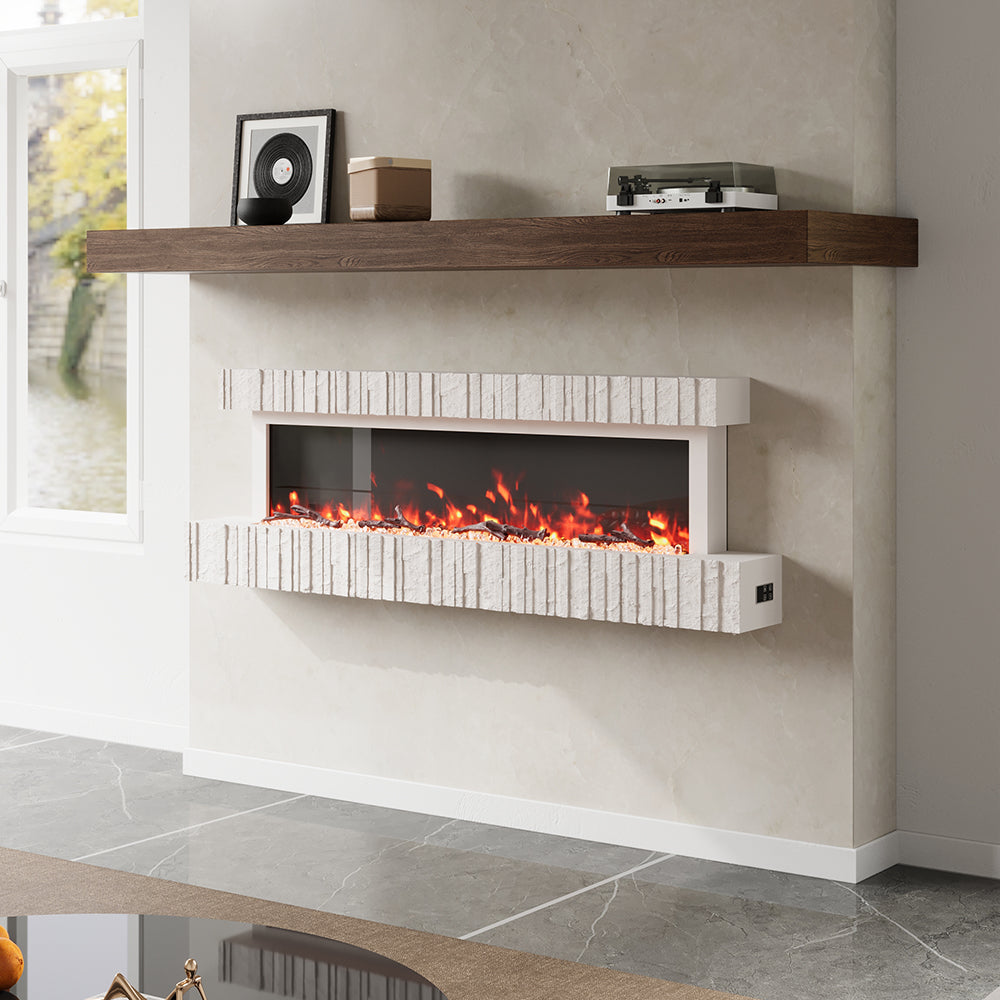 Wall Mounted Electric Fireplace with Remote Control