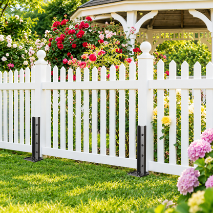 2/4 Pack Black Metal Garden Fence Repair Brackets for Single and Double Sided Use
