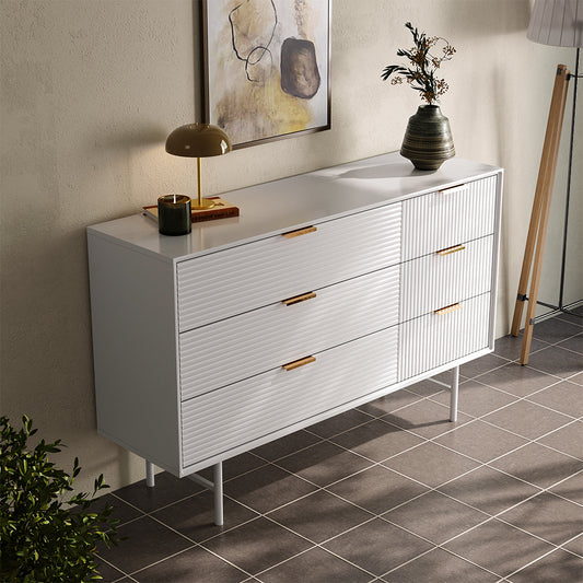 6-Tier Bedroom Striped Storage Cabinet,