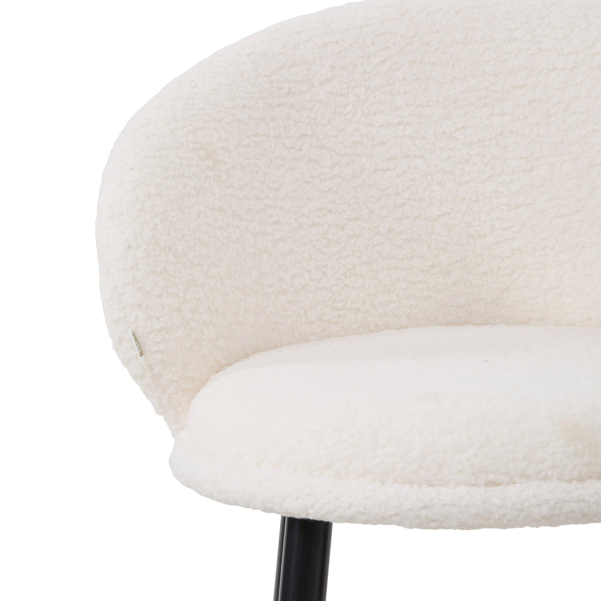 Set of 2 Sherpa Fleece Upholstered Bar Stools