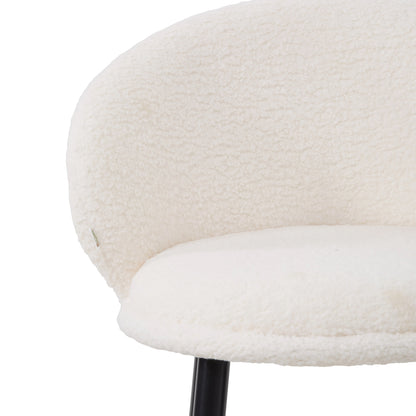 Set of 2 Sherpa Fleece Upholstered Bar Stools