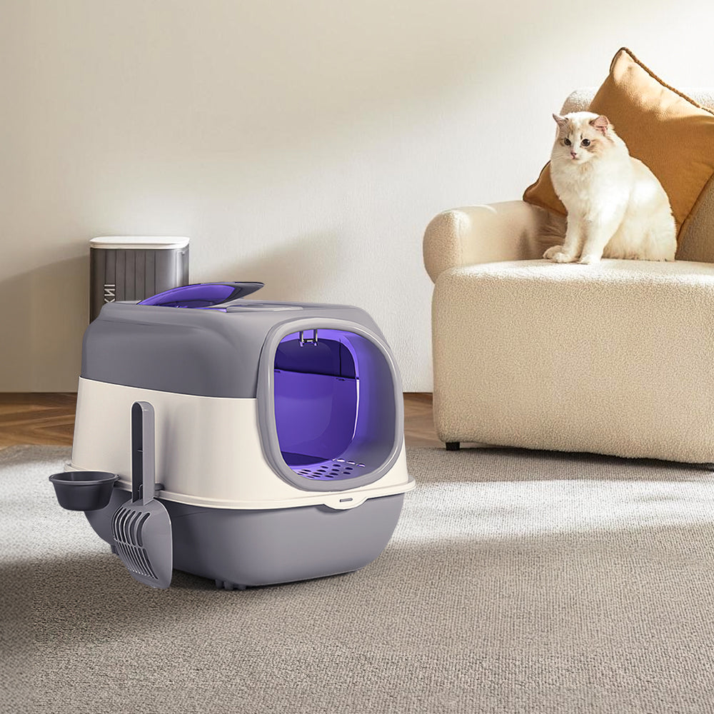 Large Enclosed Cat Litter Box with UV Sterilizer Lamp