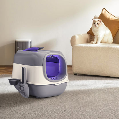 Large Enclosed Cat Litter Box with UV Sterilizer Lamp