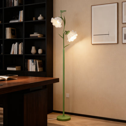2-Light Flower Floor Lamp with Foot Switch