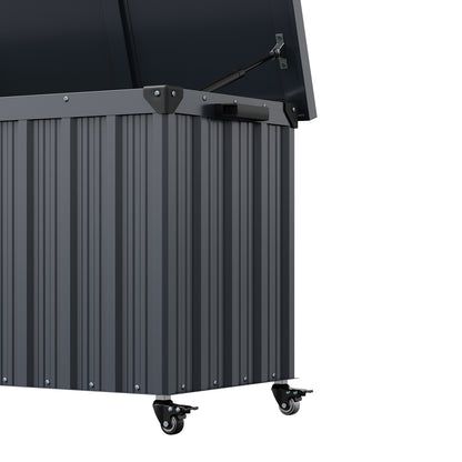 550L Metal Garden Storage Box with Wheels & Lockable Lid
