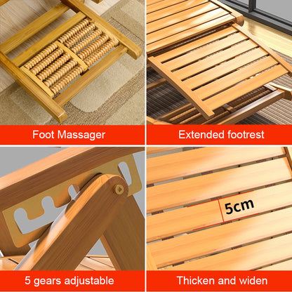 Bamboo Rocking Chair Foldable Recliner
